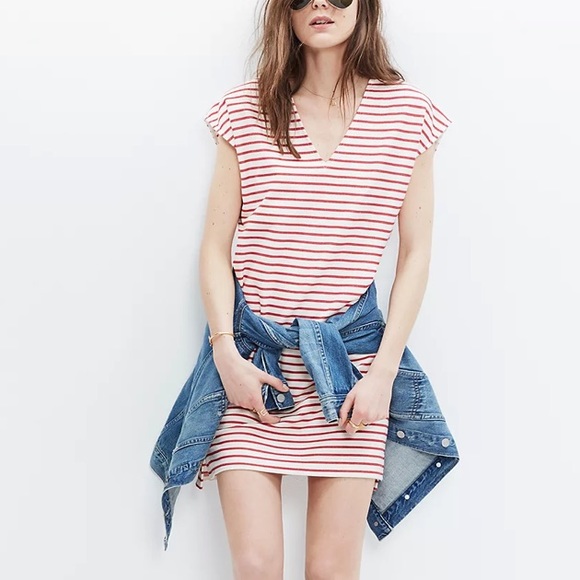 Madewell Dresses & Skirts - Madewell Striped Vacances Dress Red and White Sz XXS